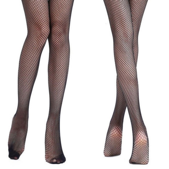 Sexy Sheer Stretchy Black Strappy Fishnet Tights - Picture 2 of 3